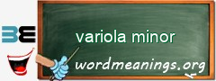 WordMeaning blackboard for variola minor